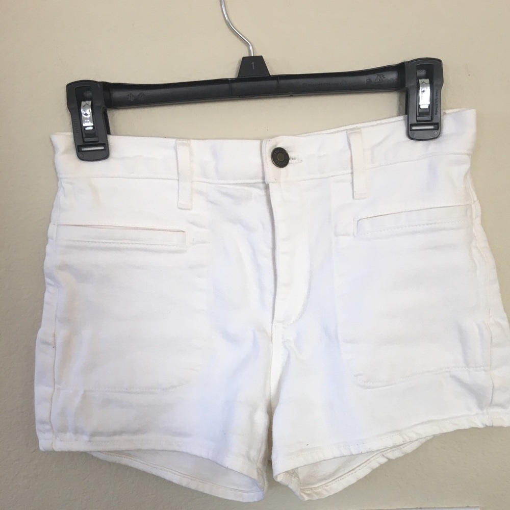 GENUINE THEORY HIGH WAISTED WHITE DENIM SHORTS 26